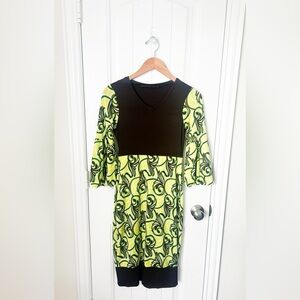 Daniela Corte Puff Sleeve Patterned Dress Size Small